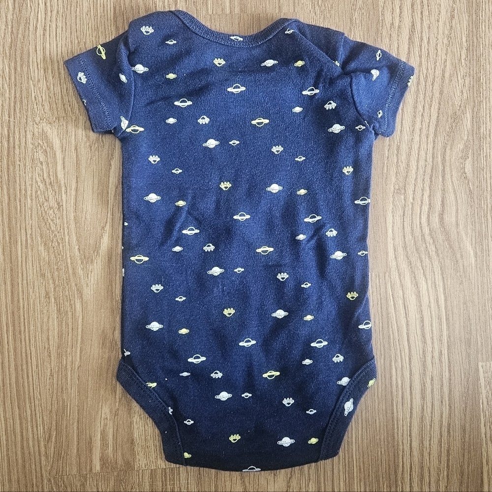 Carter's Navy Blue Space Patterned Bodysuit Size 3 Months - Picture 3 of 4